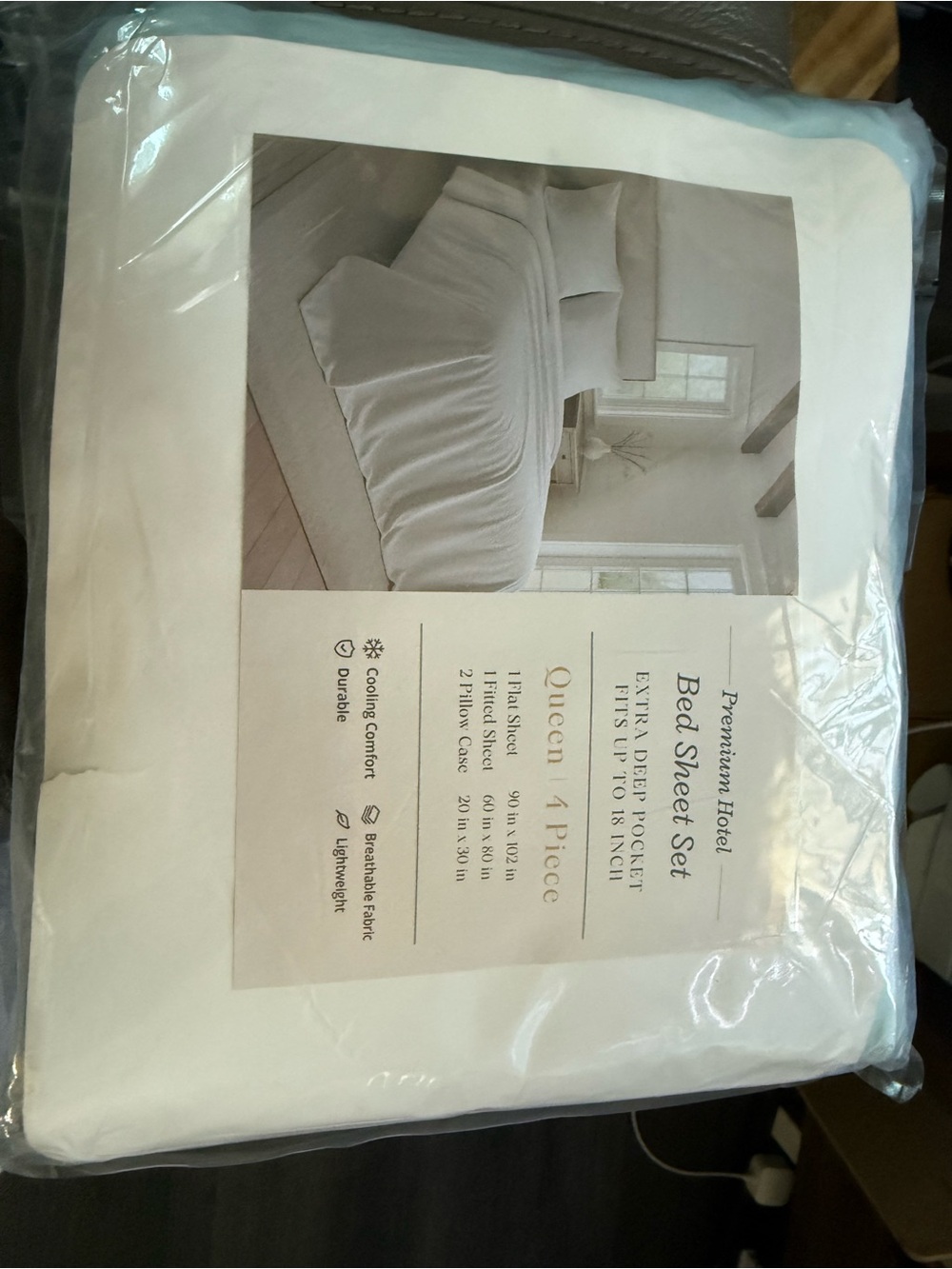 Premium Hotel Queen Bed Sheet Set in Light Blue